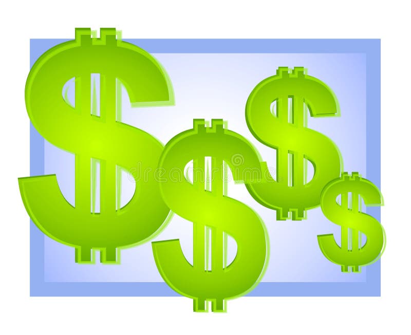 Bleu de fond de signes du dollar illustration stock Bleu de fond de signes du dollar illustration stock