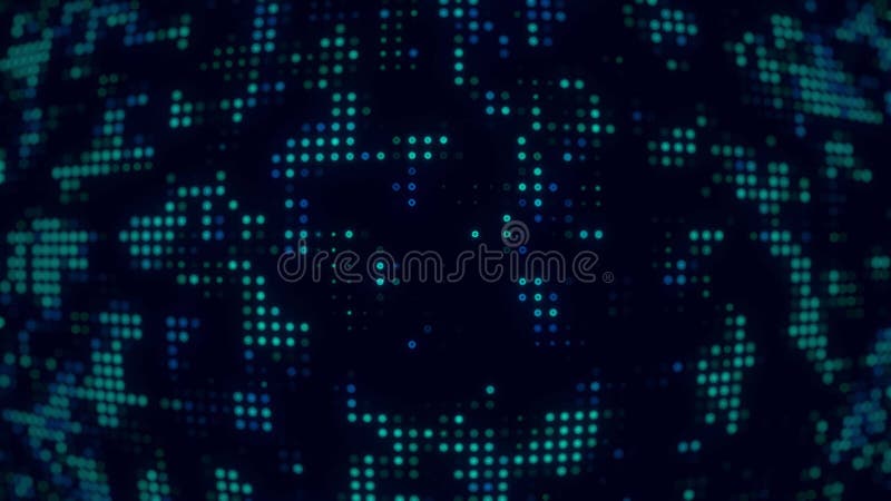 Bleu et Cyan Pixel Dot Animation Futuriste LED Arrière-plan clips vidéos