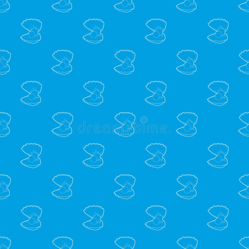 Bleu sans couture de vecteur de modèle de coquille de perle illustration de vecteur Bleu sans couture de vecteur de modèle de coquille de perle illustration de vecteur