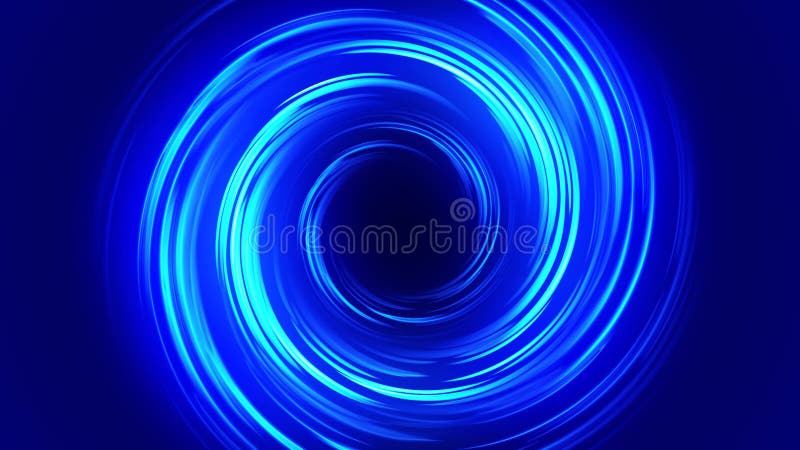 Bleu vif conduit animé. Effet coloré de fond radial coloré. spirales et sphères courbes bleues illustration libre de droits