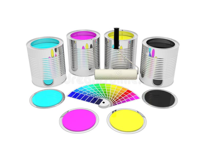 Blikken met kleurenverf en pantone vector illustratie Blikken met kleurenverf en pantone vector illustratie
