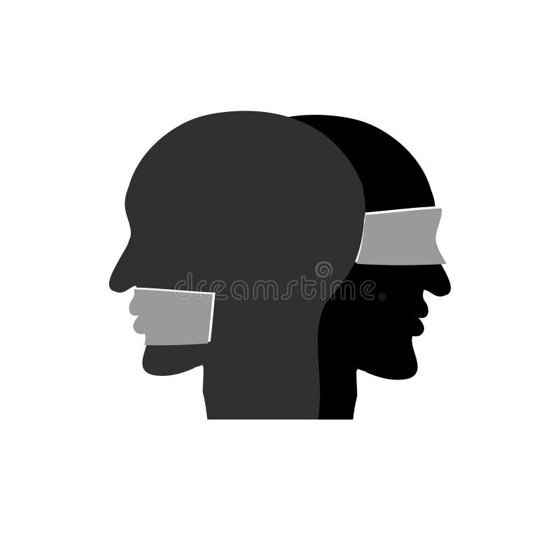 Blindfolded couple standing back to back ignoring after breakup or  separation. Man and woman in blindfolds avoid communication. Relationship  problem. Vector illustration. 20903285 Vector Art at Vecteezy