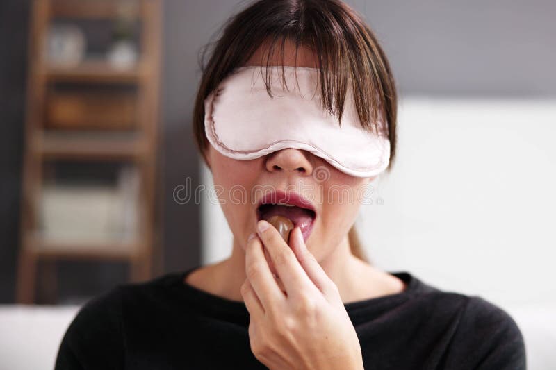 Portrait of Blindfolded Man Tasting Food Stock Image - Image of blindfold,  adult: 210736461