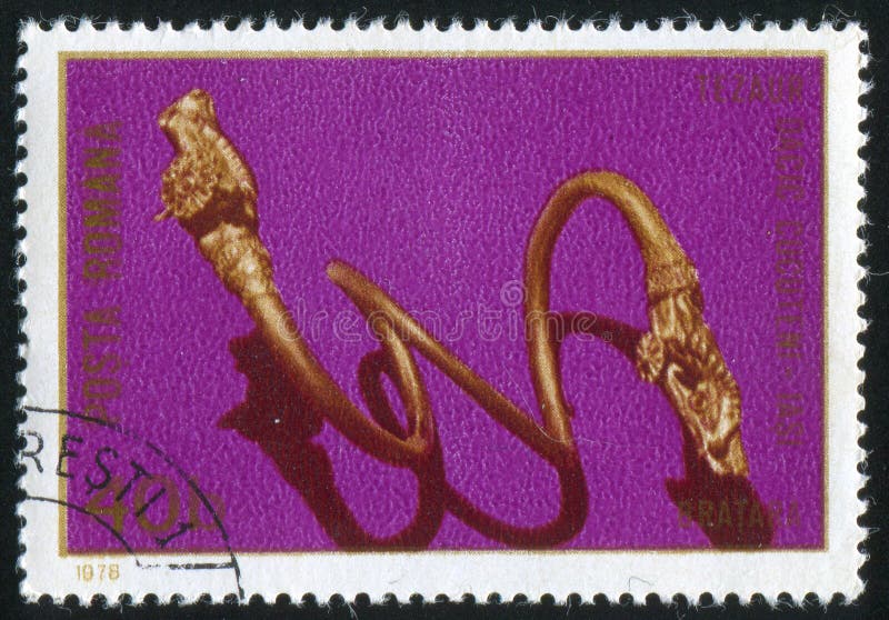 ROMANIA - CIRCA 1978: stamp printed by Romania, shows Gold armband, circa 1978. ROMANIA - CIRCA 1978: stamp printed by Romania, shows Gold armband, circa 1978