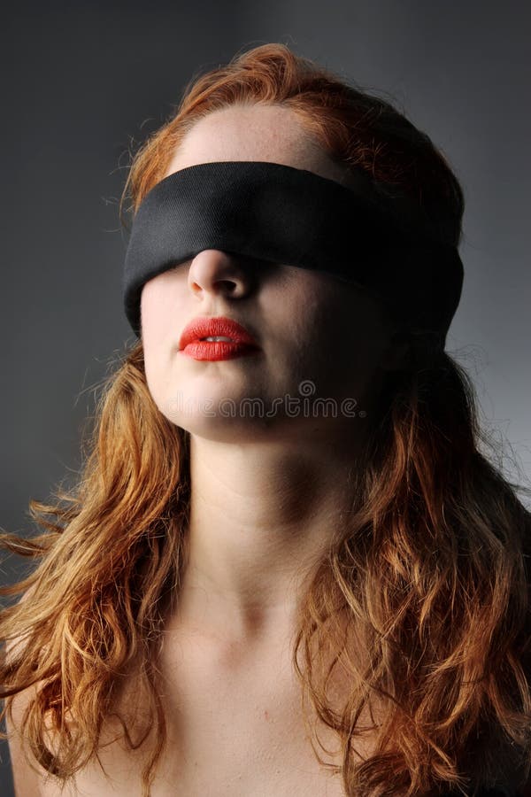 Blindfolded royalty free stock photo
