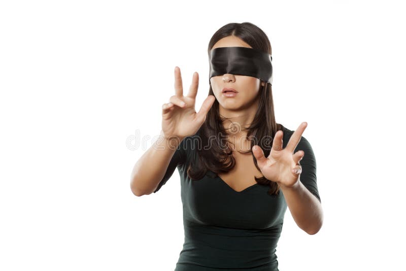 Blindfolded and lost stock photo. Image of problem, female - 67436338