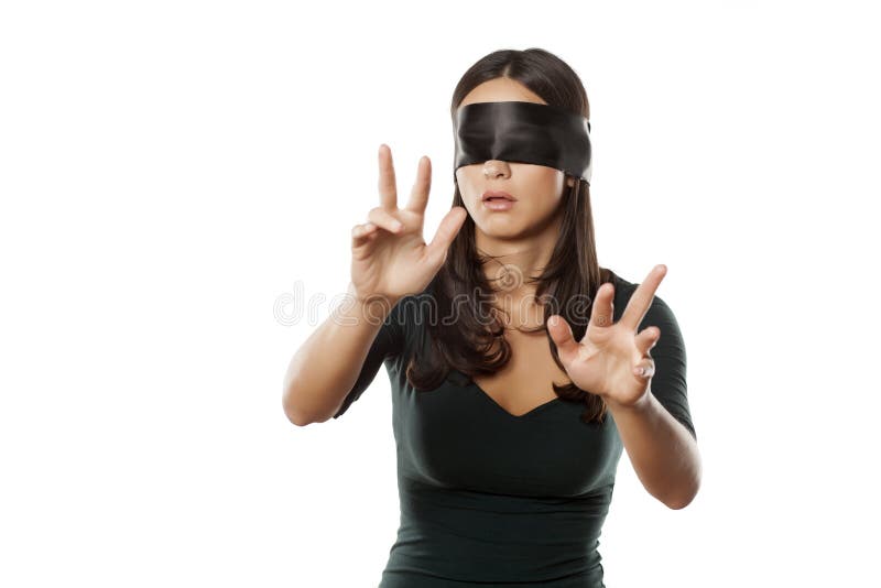 woman blindfolded, Stock image