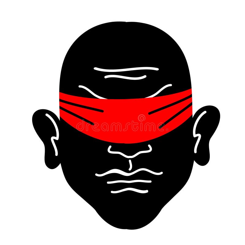 The head of a blindfolded man. 7077891 Vector Art at Vecteezy