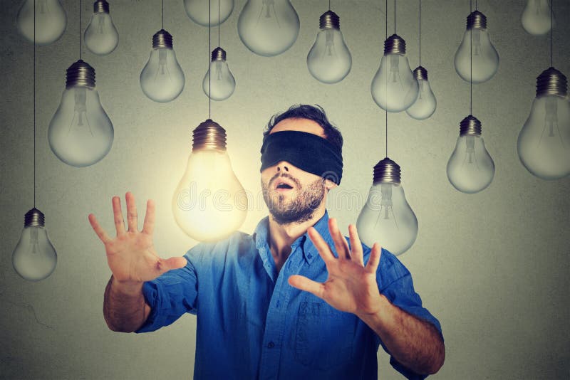 Blindfolded Man Stretching His Arms Out Walking Through Many Question Marks  Stock Photo - Download Image Now - iStock