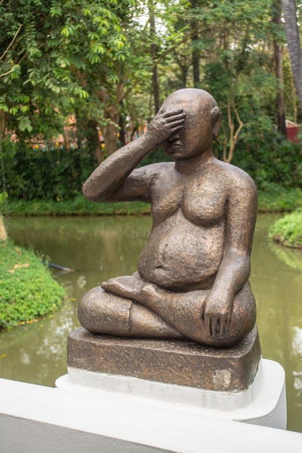 Blindfolded statue for to know how to control what you should look or should not look at stock photo Blindfolded statue for to know how to control what you should look or should not look at stock photo