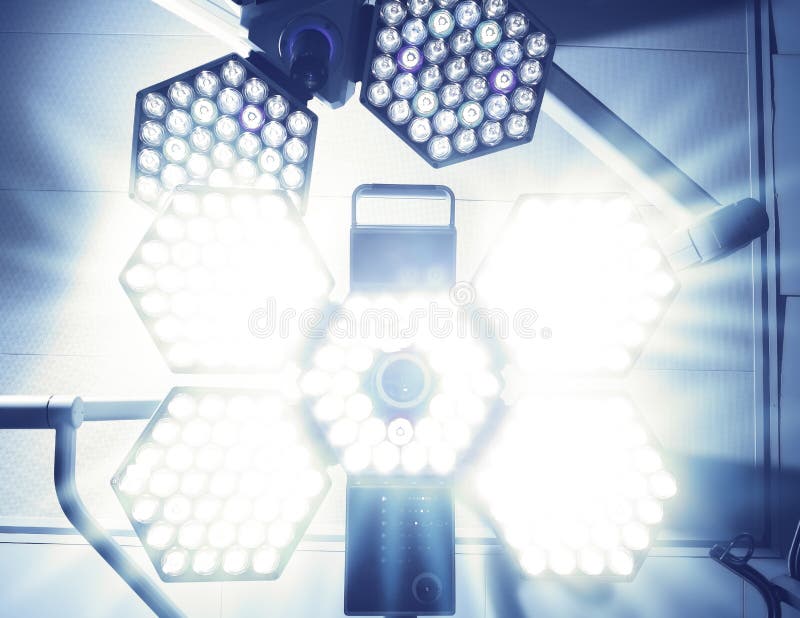 Blinding Light of surgical lamp stock images