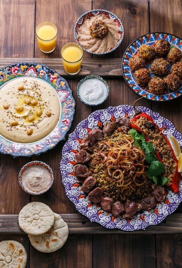 Bliskowschodni lub arabski pilaf z, obraz royalty free Bliskowschodni lub arabski pilaf z, obraz royalty free