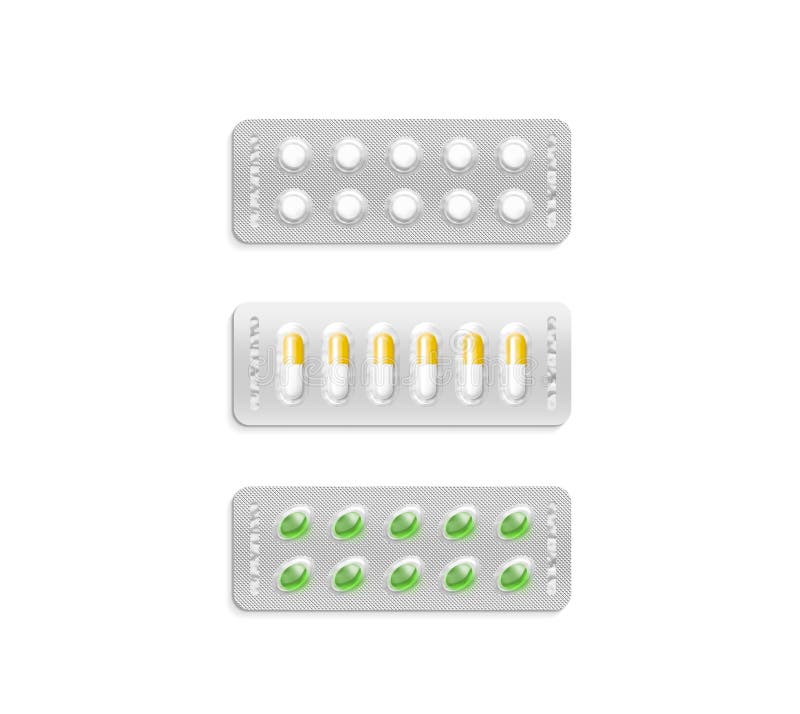 Download Blister Pack With White And Coloured Pills Mockup ...