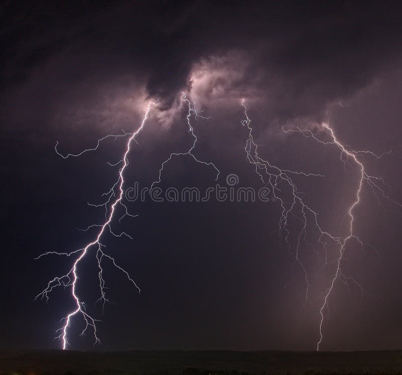 Lightning in the rain sky. Lightning in the rain sky