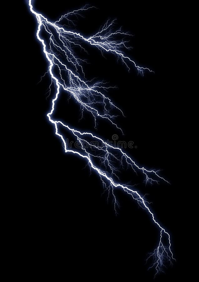 Forked Lightning against a pitch black sky. Forked Lightning against a pitch black sky