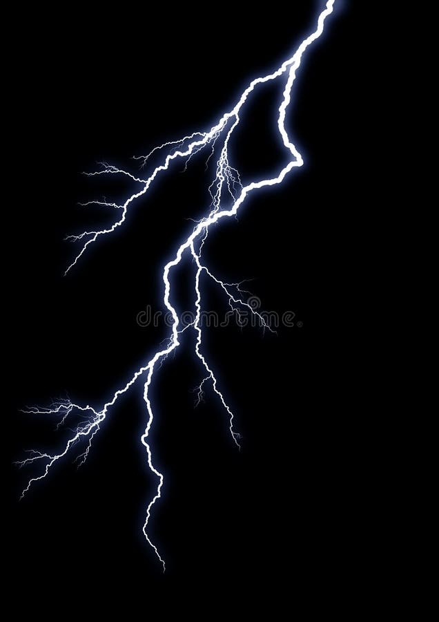 Forked Lightning against a pitch black sky. Forked Lightning against a pitch black sky