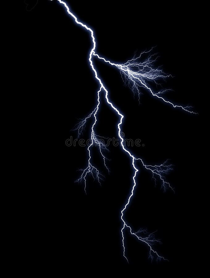 Forked Lightning against a pitch black sky. Forked Lightning against a pitch black sky