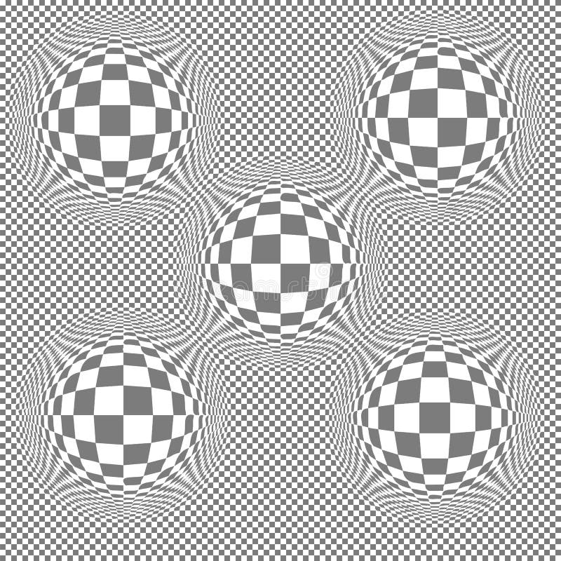 Bloateffect op regelmatige witte en grijze vierkante tegels vector illustratie Bloateffect op regelmatige witte en grijze vierkante tegels vector illustratie