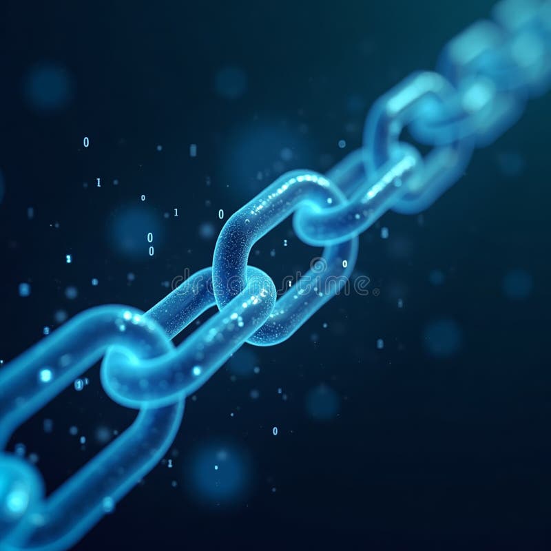 Bloc de données de la technologie blockchain. crypto-devises photo libre de droits