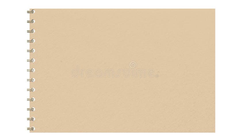 Mockup cardboard notebook with gold wire on a white background. 3d rendering. Mockup cardboard notebook with gold wire on a white background. 3d rendering