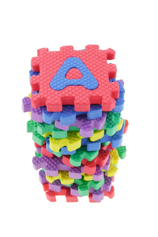 Blocchi di puzzle dell'alfabeto immagini stock