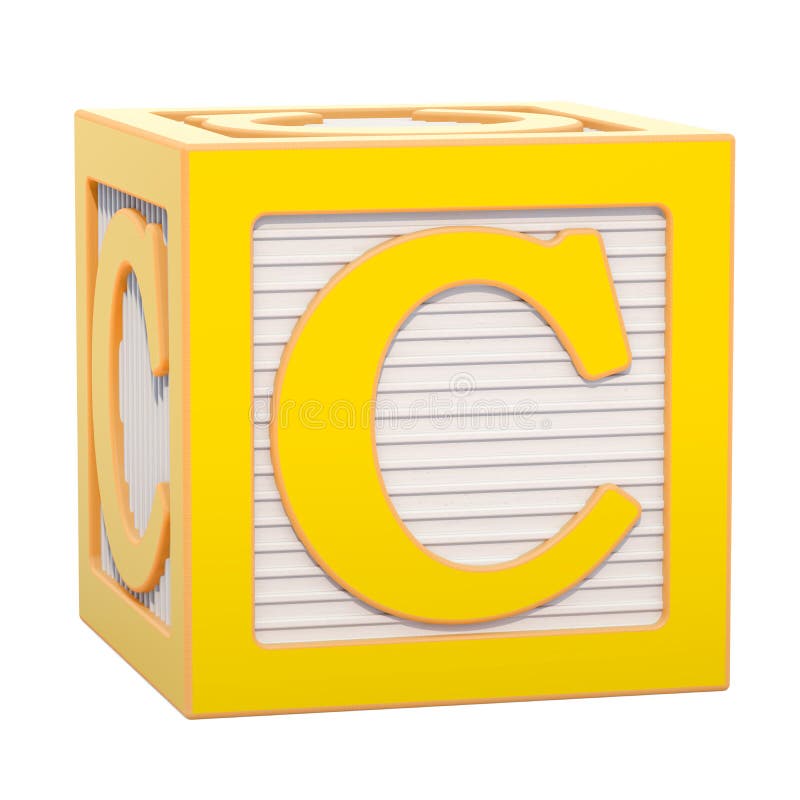 Blocchetto di legno di alfabeto di ABC con la lettera di C rappresentazione 3d