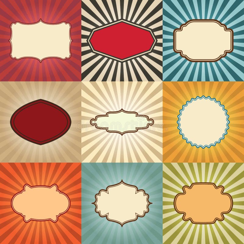 Blocchi per grafici dell'annata impostati illustrazione vettoriale Blocchi per grafici dell'annata impostati illustrazione vettoriale
