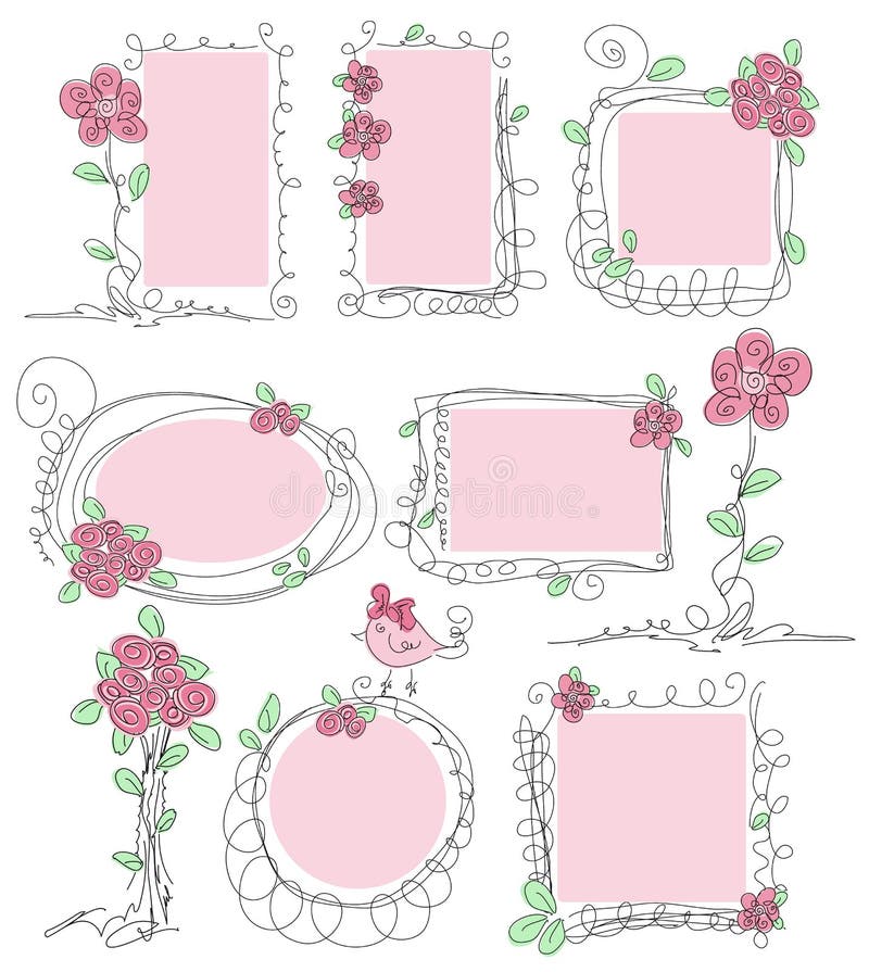 Blocchi per grafici floreali di doodle di vettore illustrazione vettoriale Blocchi per grafici floreali di doodle di vettore illustrazione vettoriale