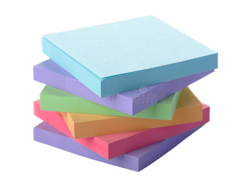 Blocco colorato mucchio di note di Post-it immagini stock libere da diritti Blocco colorato mucchio di note di Post-it immagini stock libere da diritti