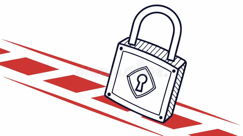 Blocco con foro chiave su un percorso di sicurezza e progettazione del vettore di accesso Generative AI illustrazione di stock