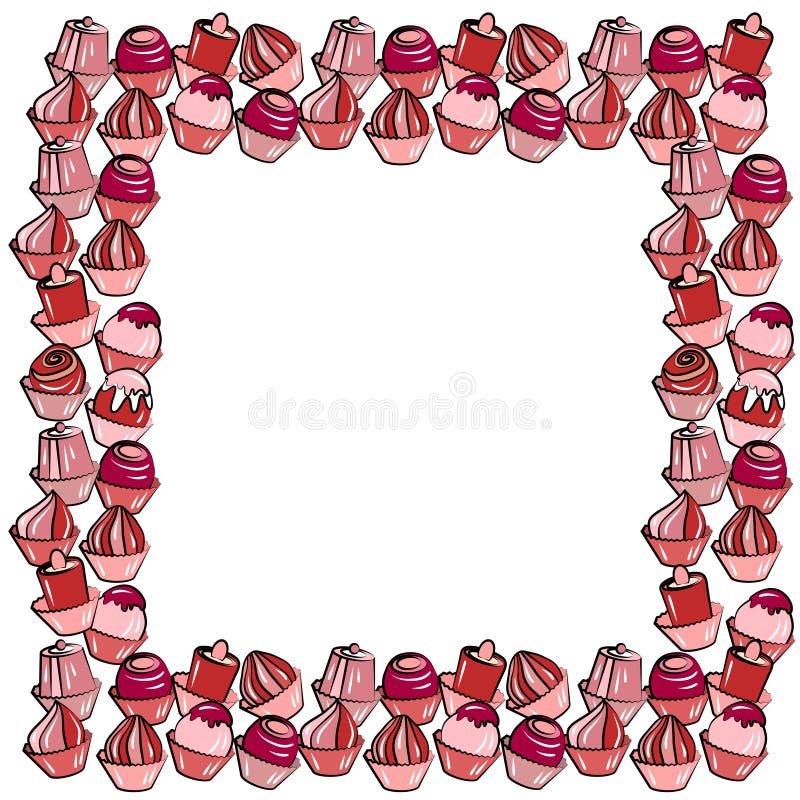 Blocco per grafici in bianco con i dolci illustrazione vettoriale Blocco per grafici in bianco con i dolci illustrazione vettoriale