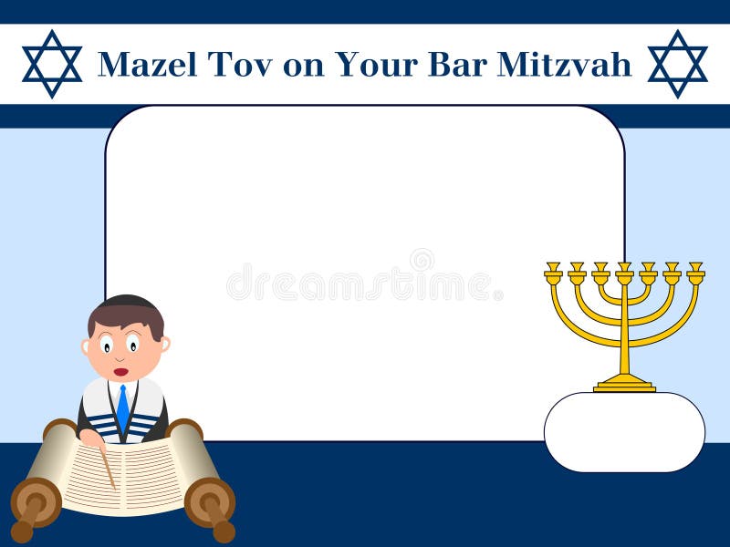 Photo frame, post card or page for your scrapbook. Subject: Bar Mitzvah. Empty space for a message. Eps file available. Photo frame, post card or page for your scrapbook. Subject: Bar Mitzvah. Empty space for a message. Eps file available.