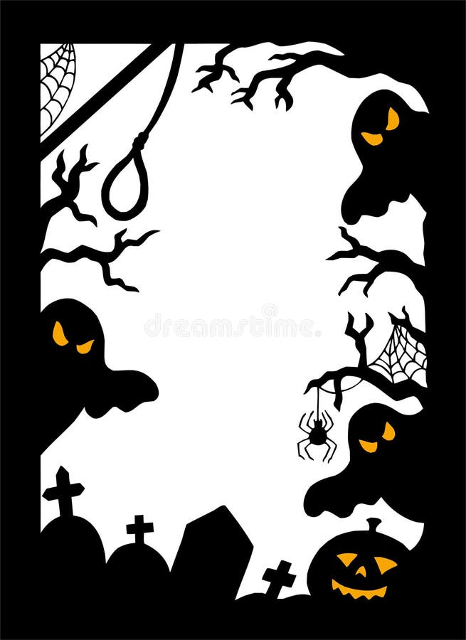 Halloween silhouette frame - vector illustration. Halloween silhouette frame - vector illustration.