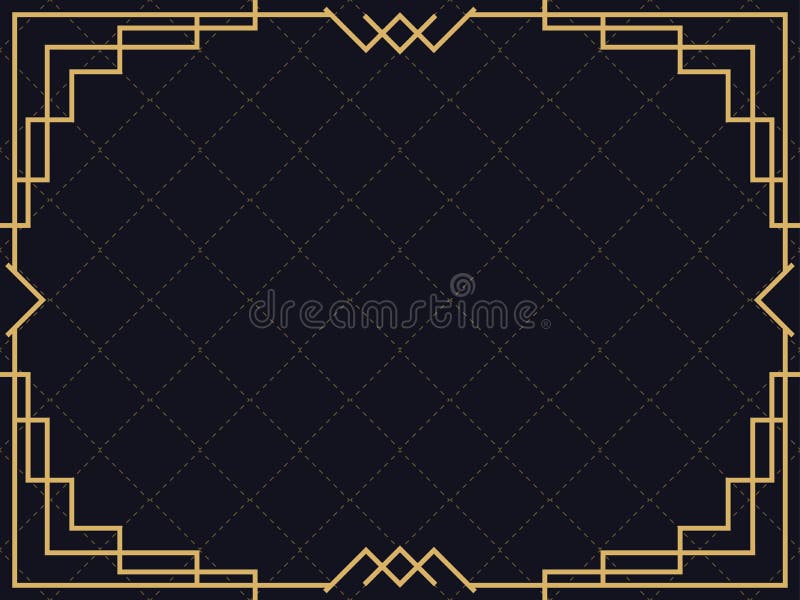 Blocco per grafici di art deco Confine lineare d'annata Progetti un modello per gli inviti, gli opuscoli e la cartolina d'auguri royalty illustrazione gratis Blocco per grafici di art deco Confine lineare d'annata Progetti un modello per gli inviti, gli opuscoli e la cartolina d'auguri royalty illustrazione gratis