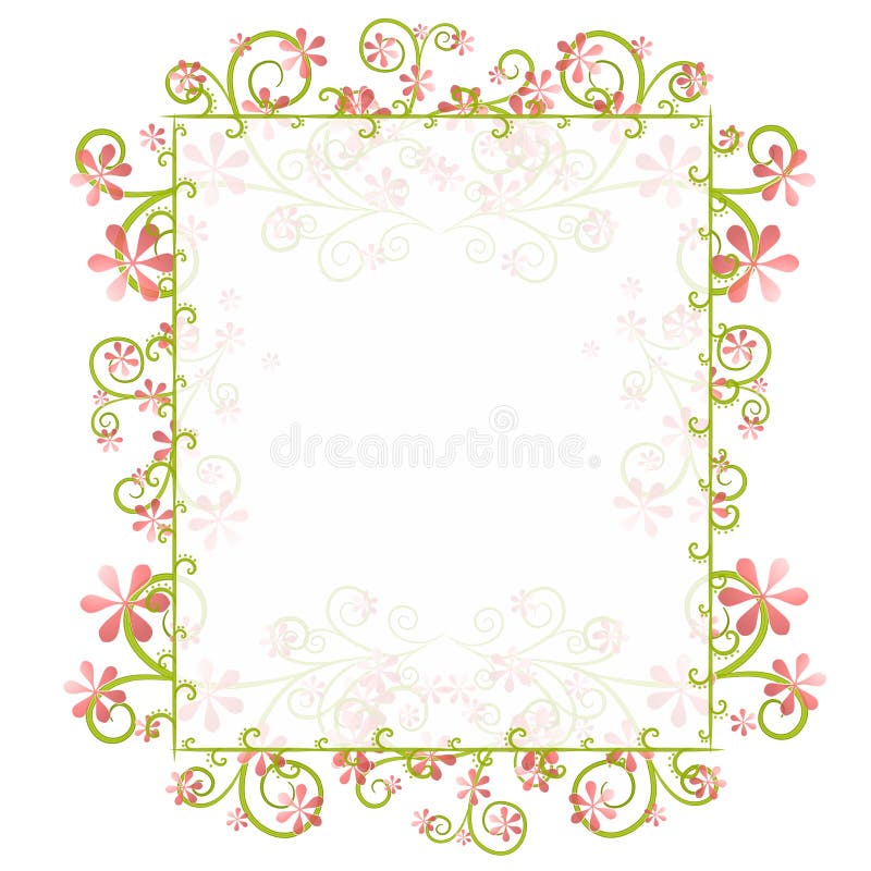 Blocco per grafici floreale del bordo della sorgente decorativa illustrazione vettoriale Blocco per grafici floreale del bordo della sorgente decorativa illustrazione vettoriale