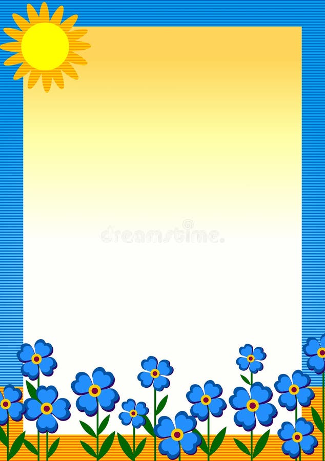 Blocco per grafici floreale di giorno pieno di sole per le foto dei messaggi illustrazione di stock Blocco per grafici floreale di giorno pieno di sole per le foto dei messaggi illustrazione di stock