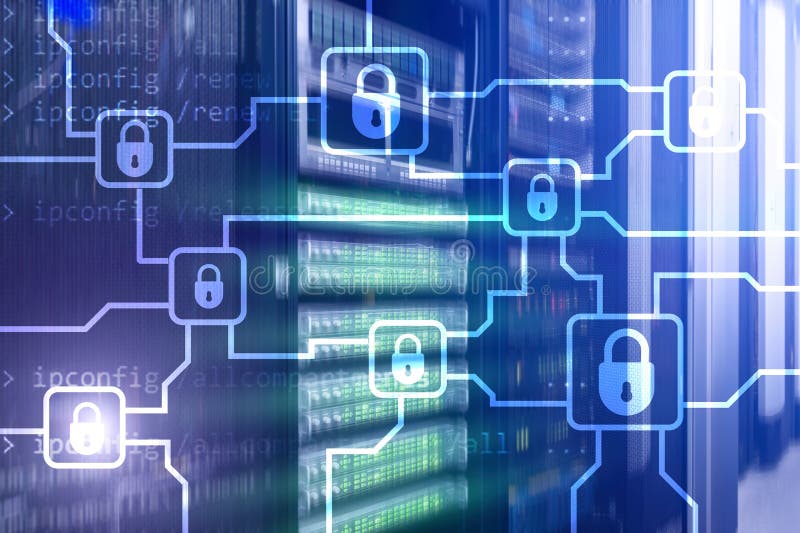 Blochain information encryption. Cyber security, crypto currency stock images