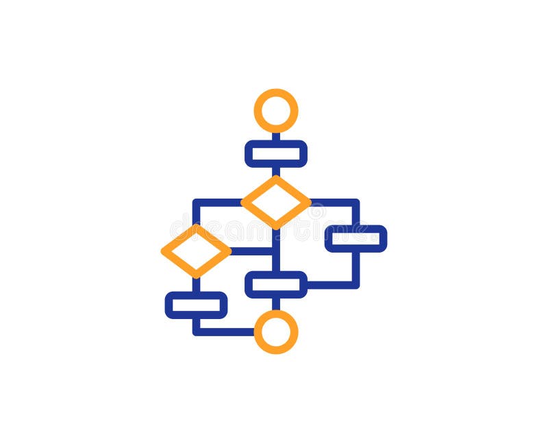 Block diagram line icon. Path scheme sign. Vector stock illustration Block diagram line icon. Path scheme sign. Vector stock illustration