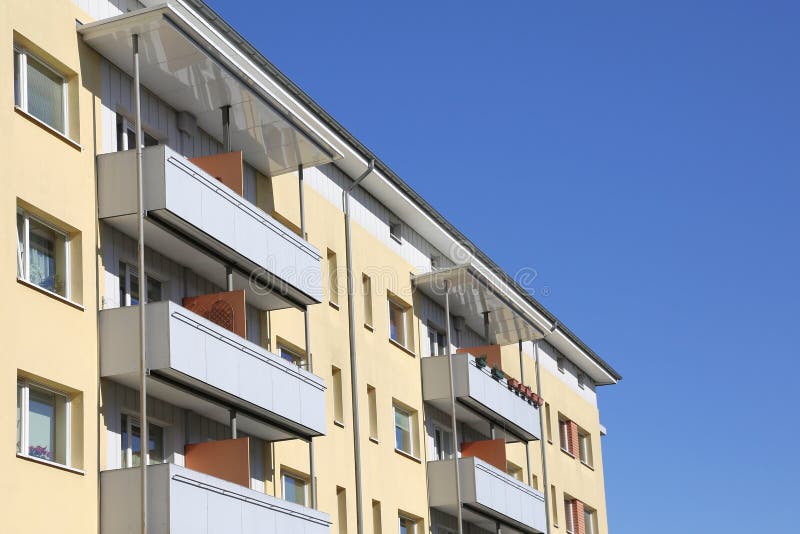 Block of flats stock image. Image of outdoors, balconies 32538749