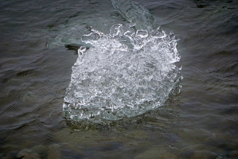 Block of Ice Melting in Water Stock Image Image of iceland, global