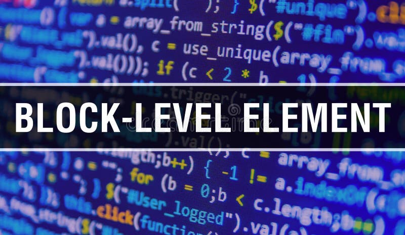 Block-level Element with Digital Java Code Text. Block-level Element ...