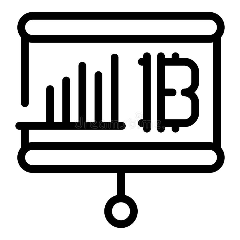 Blockchain banner icon, outline style stock illustration