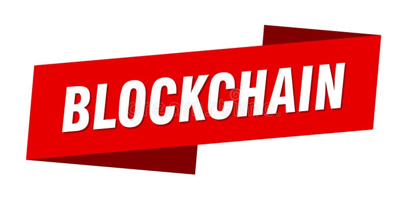 Blockchain banner template. blockchain ribbon label. royalty free illustration