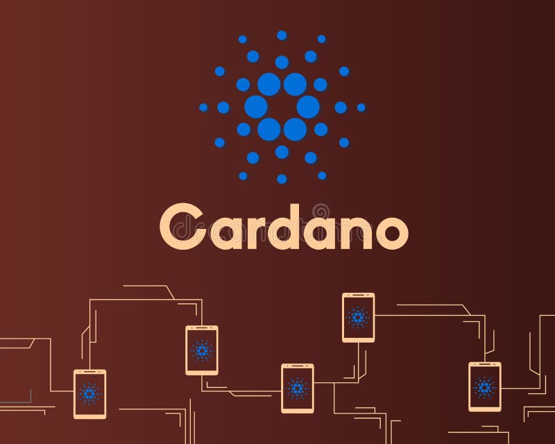 Blockchain cardano networking pojęcia stylu tło ilustracja wektor