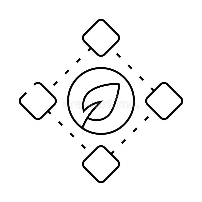Blockchain chia cryptocurrency line icon vector illustration stock illustration