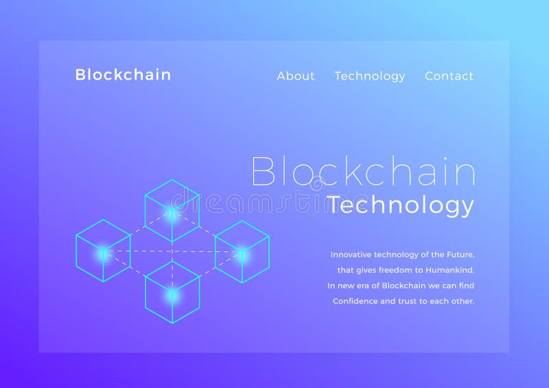 Blockchain crypto technology. Blockchain concept isometric vector illustration. Landing page design vector illustration