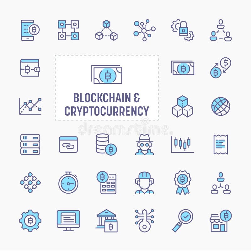 Blockchain & Cryptocurrency Icon Set vector illustration Blockchain & Cryptocurrency Icon Set vector illustration