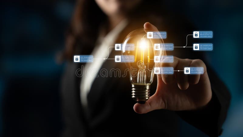 Blockchain Data Structure and Cryptographic Security Chain Latch. Blockchain structure showing distributed data blocks linked with encryption, representing secure transaction verification, decentralized control, and immutable record system Latch