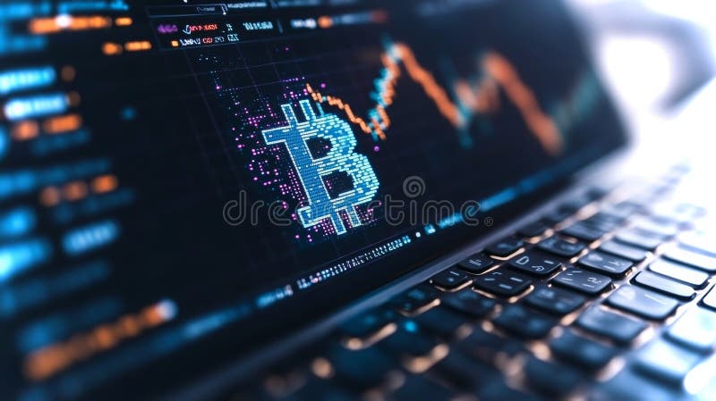 Blockchain developer analyzing cryptocurrency trends using advanced technology tools royalty free stock photos