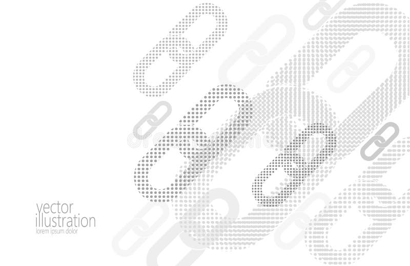 Blockchain hyperlink web computer background. White gray neutral abstract presentation halftone dots point digital stock illustration